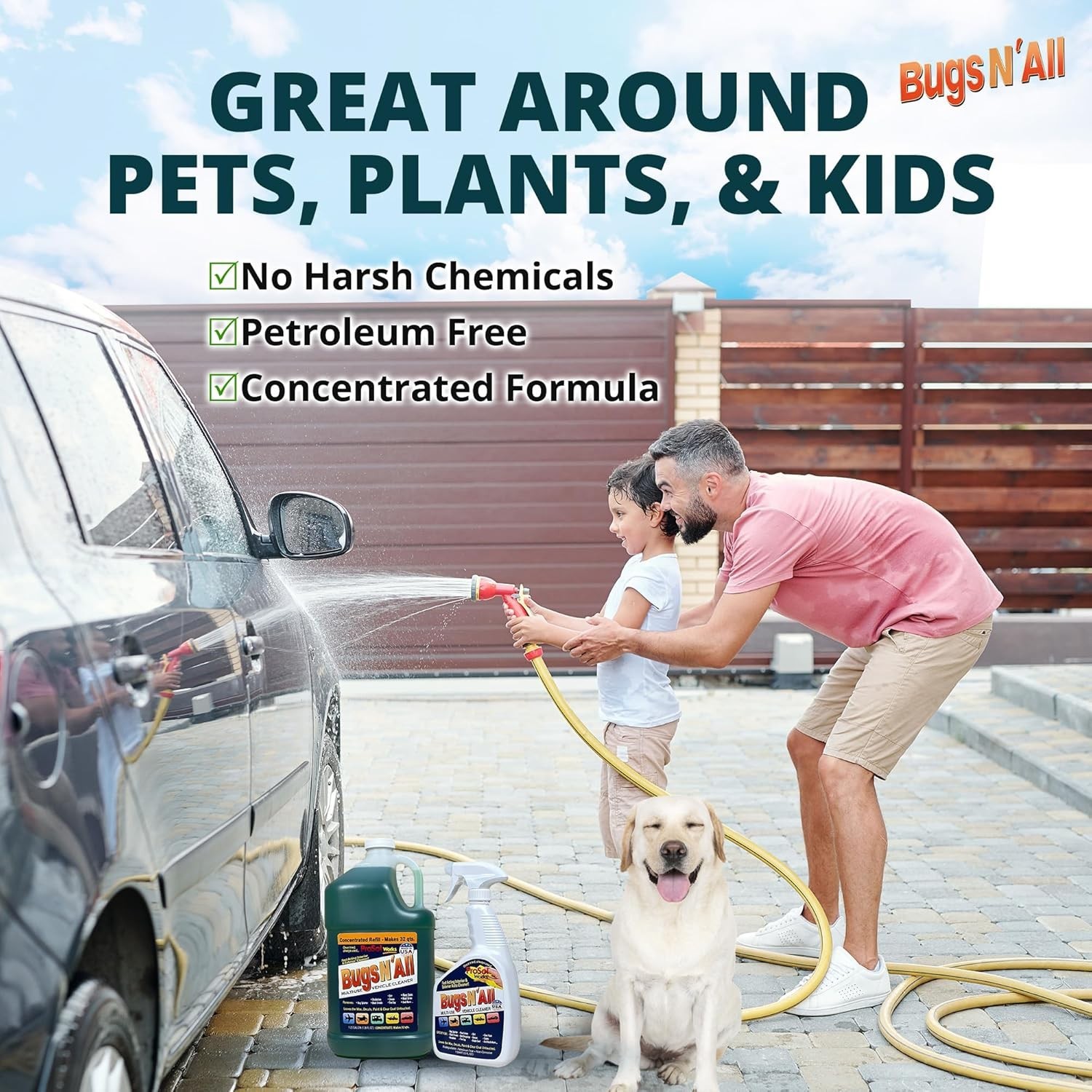 Powerful 1 Gal Car Cleaner & Degreaser – Citrus Bug Tar Remover, Non-Corrosive