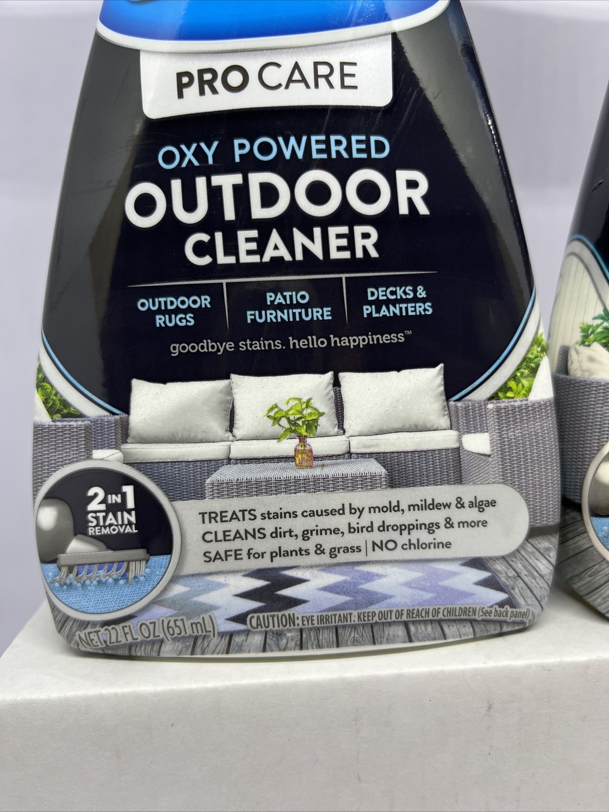 Lot of 2 Carbona Pro Oxy Outdoor Cleaner 2-1 Stain Removal Scrub Brush 22oz ea
