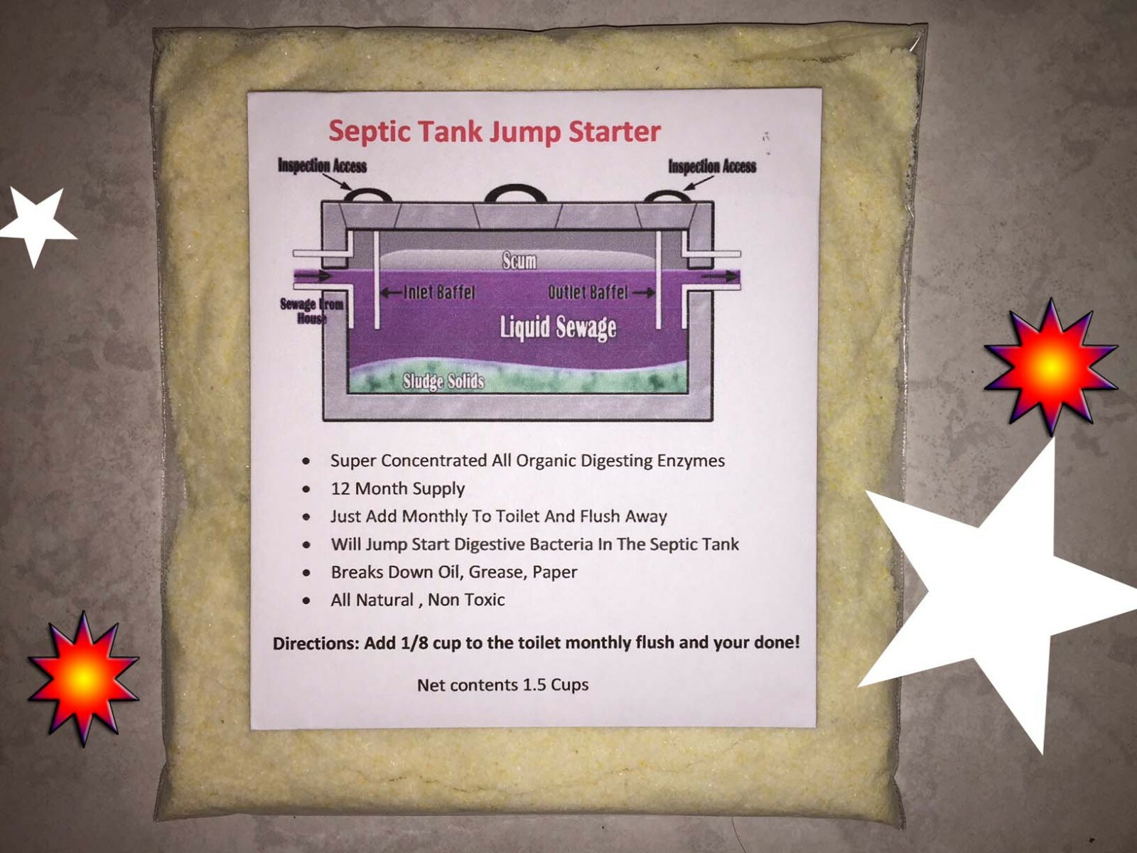 Septic Tank Treatment 12 Month Supply Green No Pig All Natural compare to rid-x