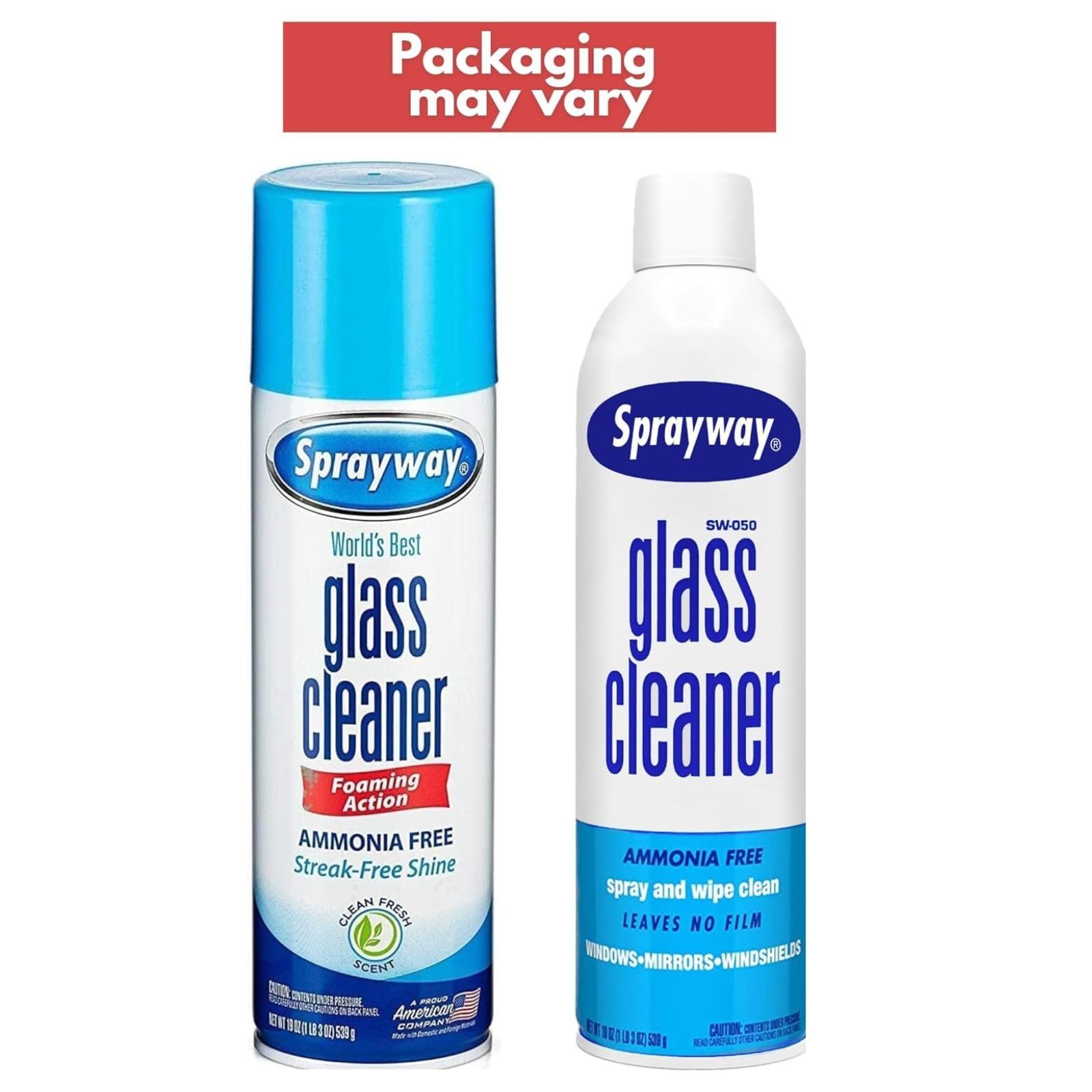 Sprayway Glass Cleaner Foaming Spray – Streak-Free Home & Auto, 19 oz (12-Pack)
