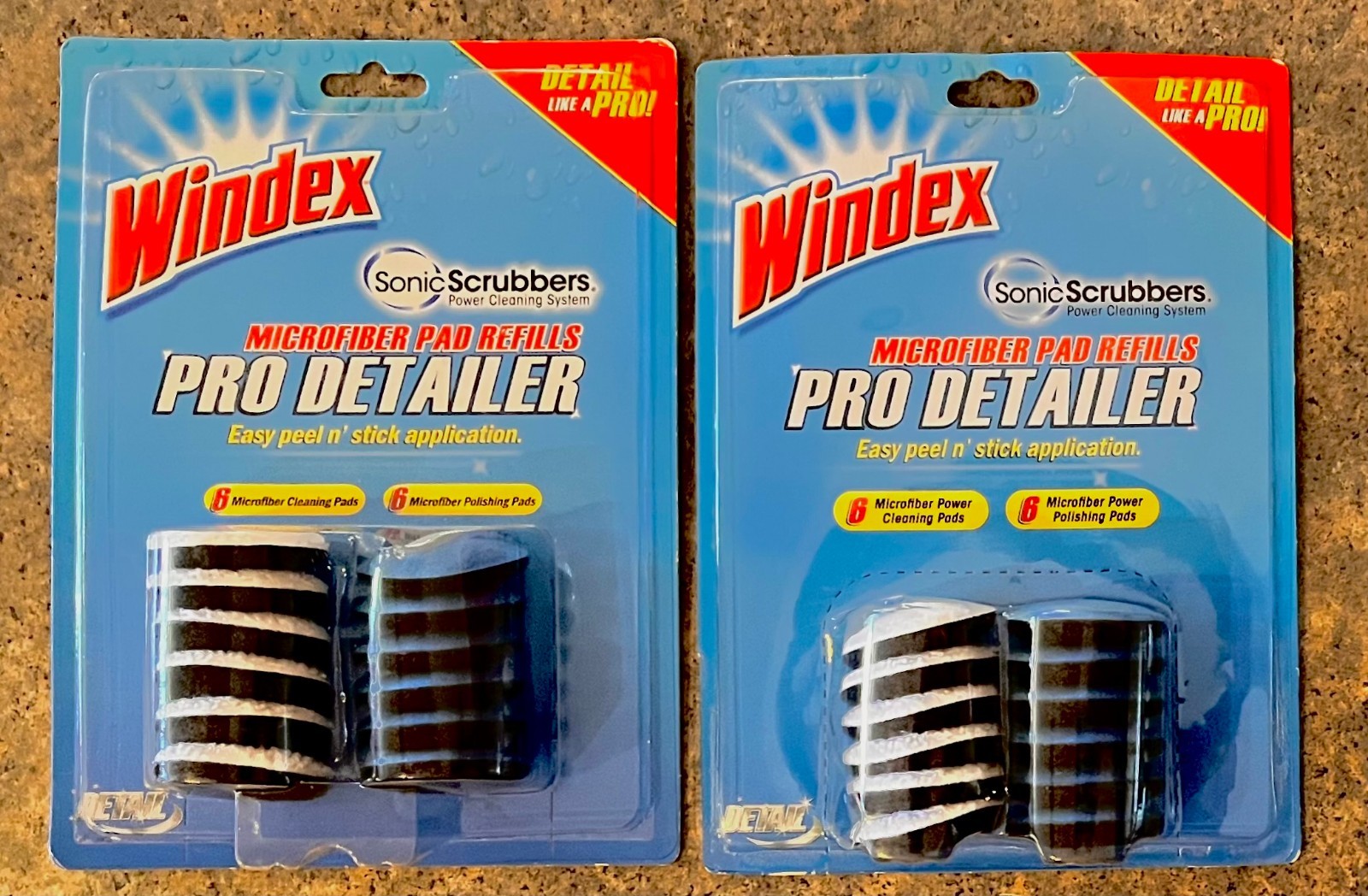Windex Sonic Scrubber Pro Detailer Microfiber Pad Refills 12pk NEW-2 packs