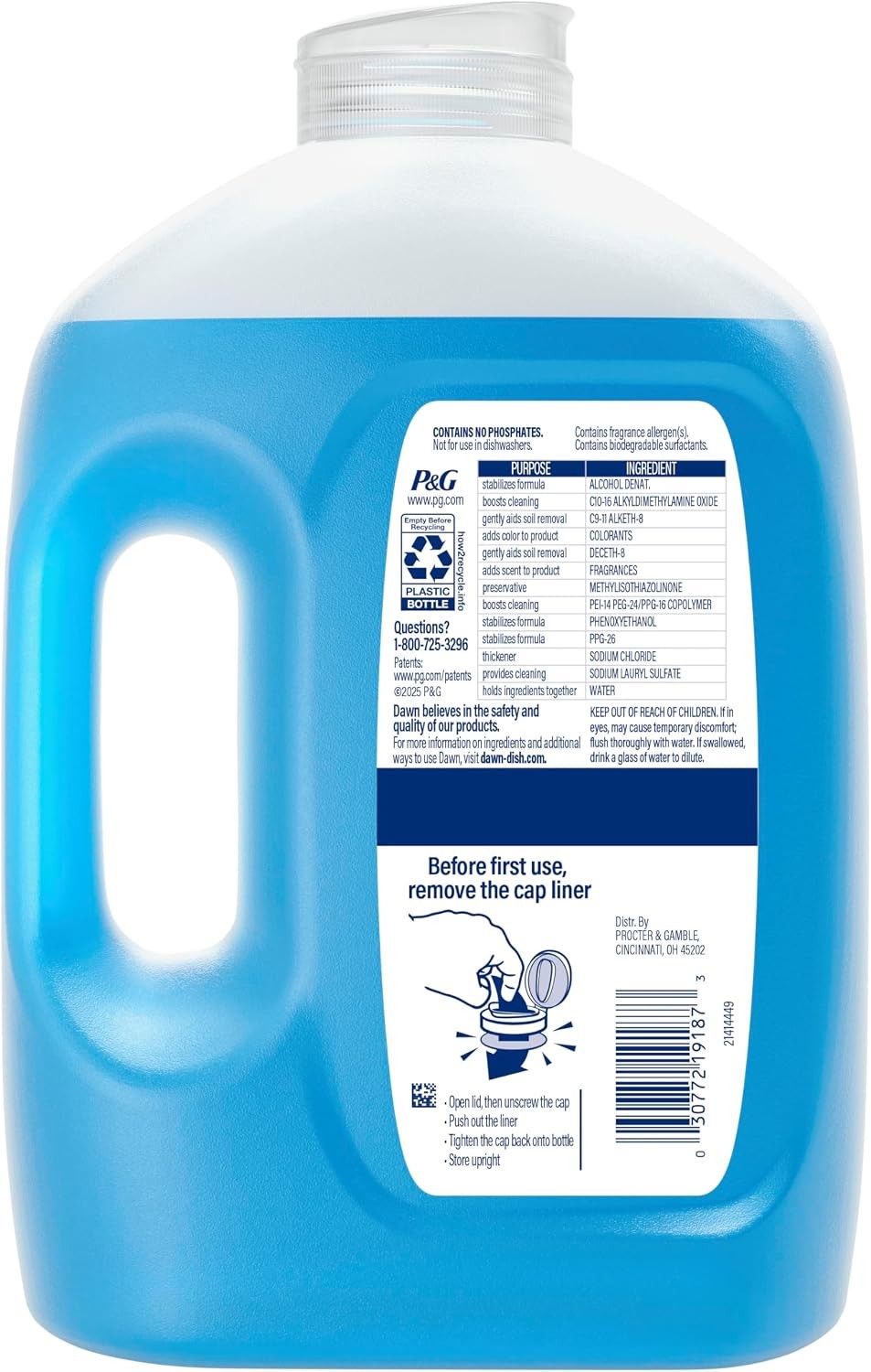 Dawn Ultra Original Dish Soap Refill 51.5 oz Blue Grease Fighting Formula