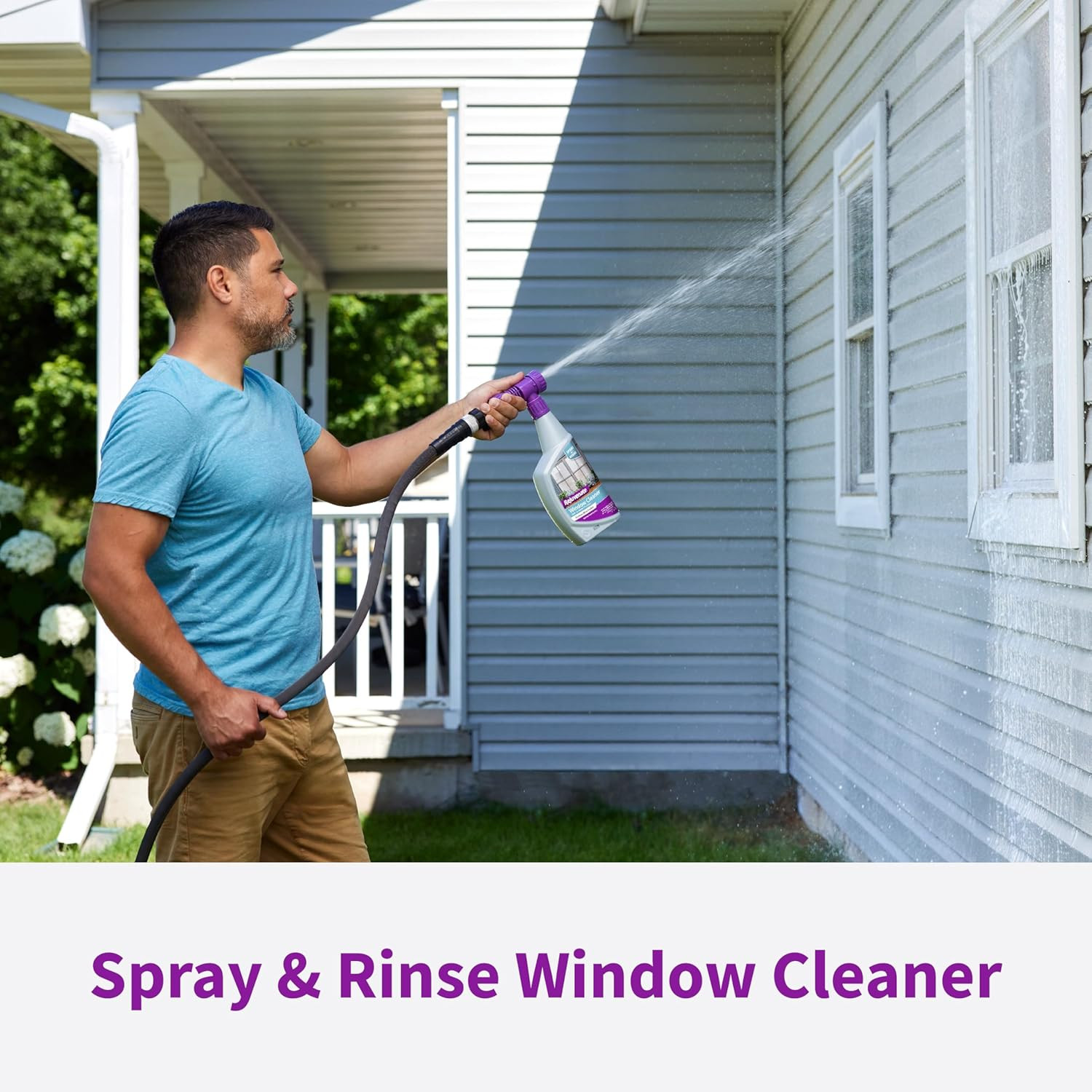 High Performance Outdoor Window Spray and Rinse Cleaner with Hose End Adapter In