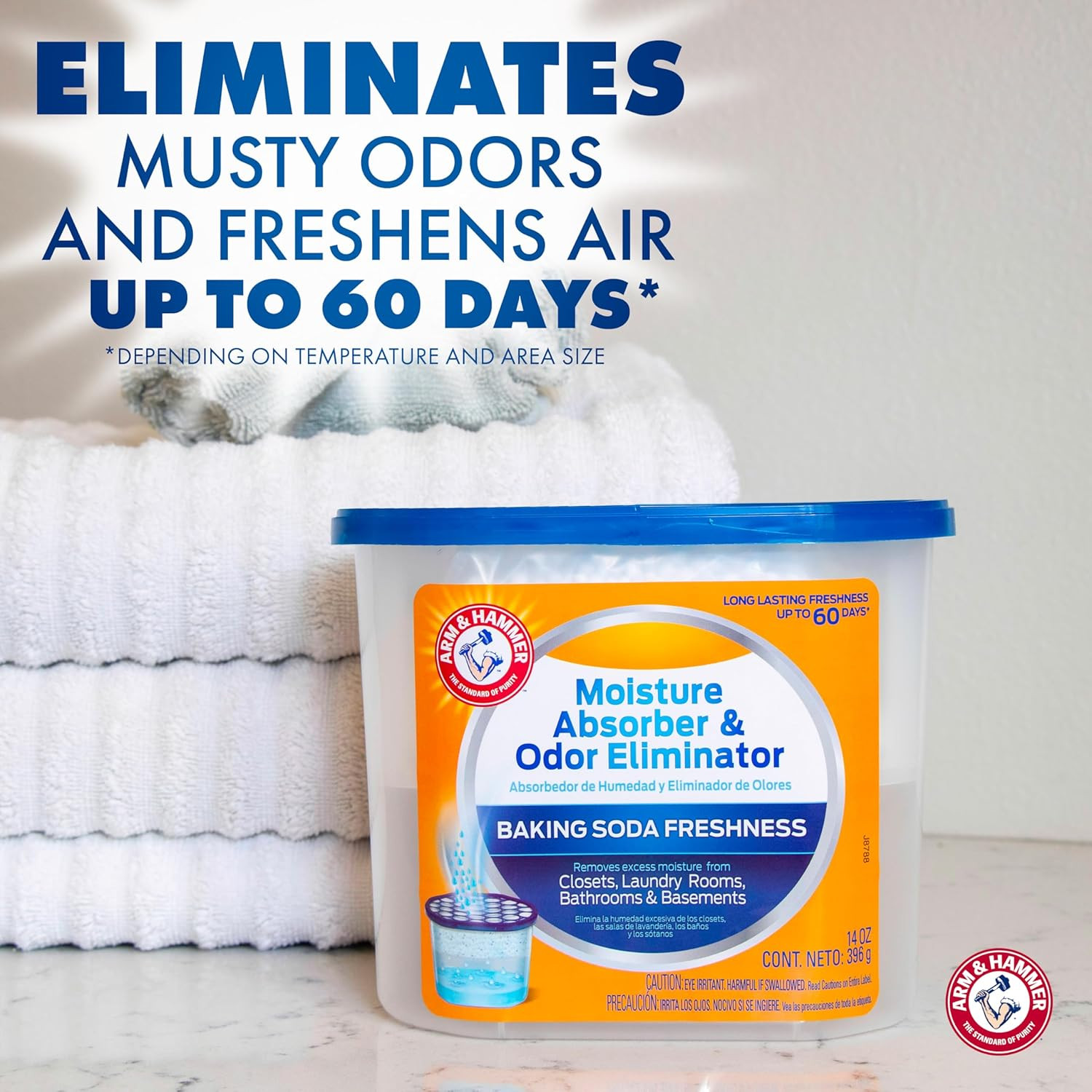 Fragrance Free Refillable Moisture Absorber and Odor Eliminator 14 Oz. Tub