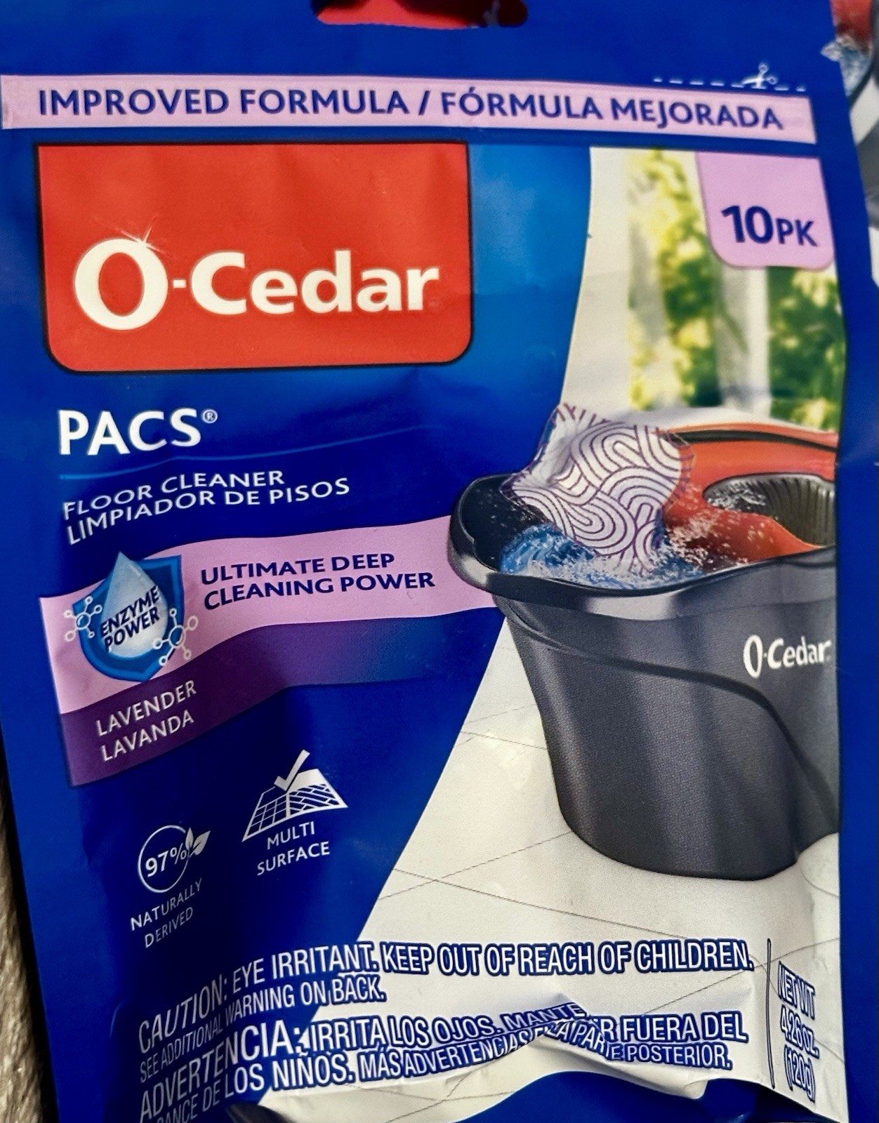 O-Cedar PACS Hard Floor Cleaner – Lavender (2) – 10 Count & Citrus (2)