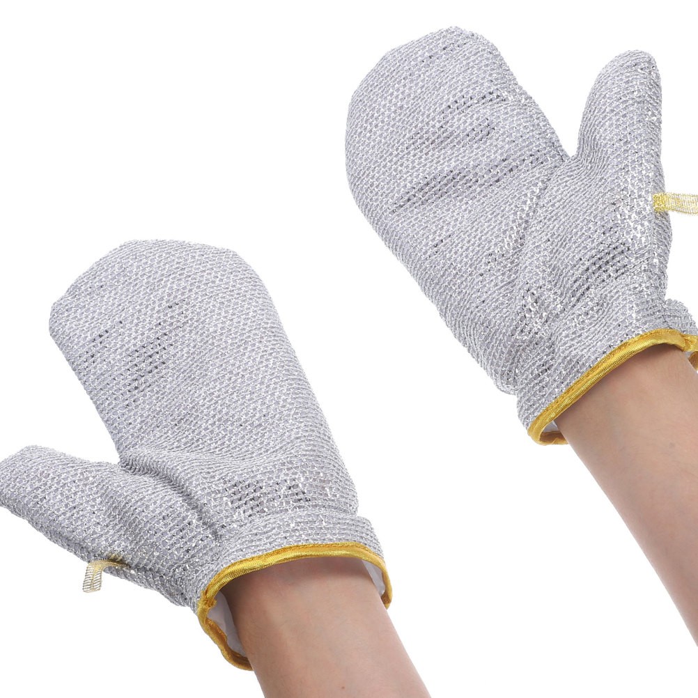 Bamboo Fiber Dishwashing Gloves Heat Resistant Kitchen Household Cleaning Gloves