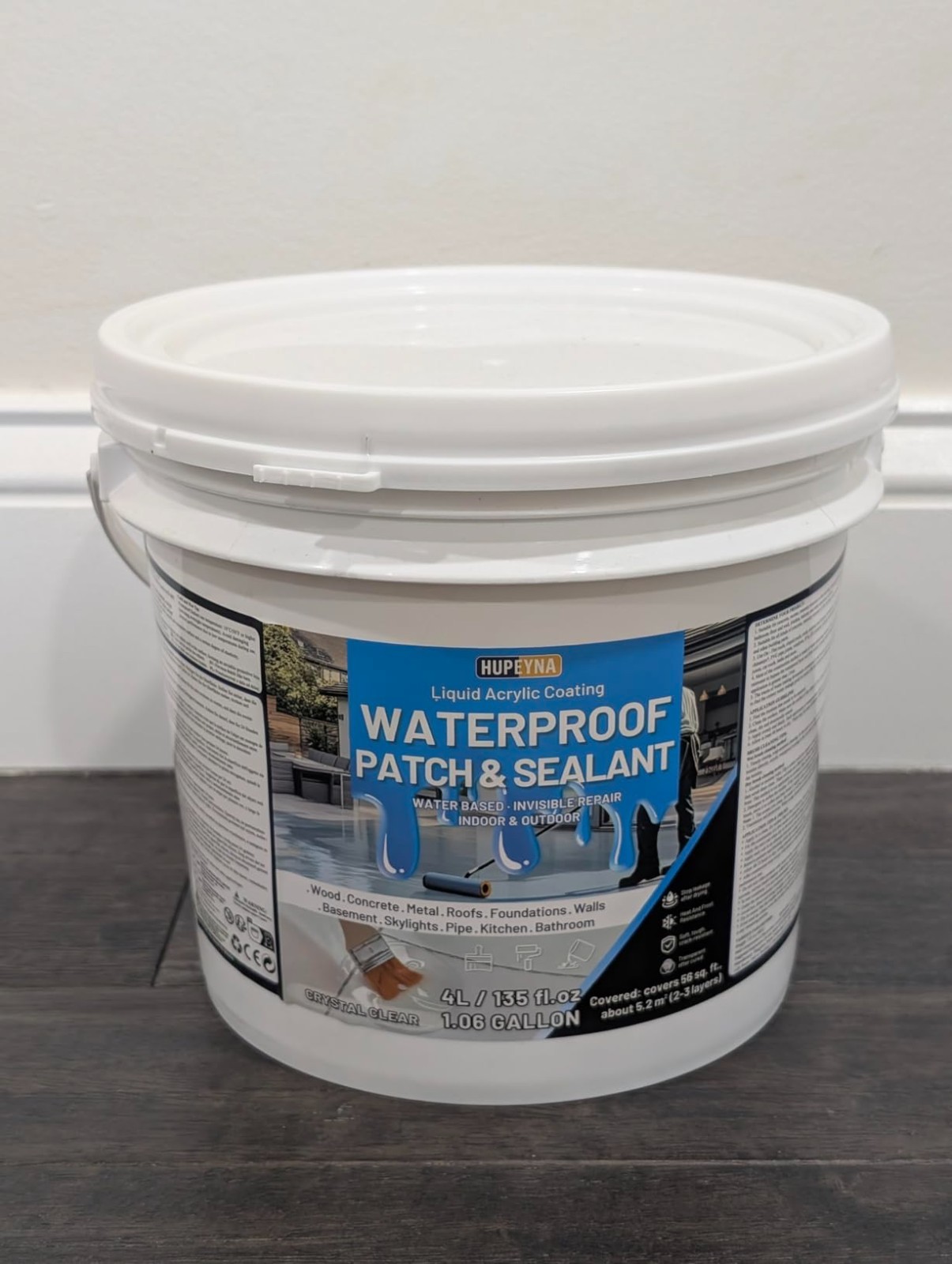 4L Hupeyna Waterproof Sealant, Liquid Transparent Waterproof Coating Repairing