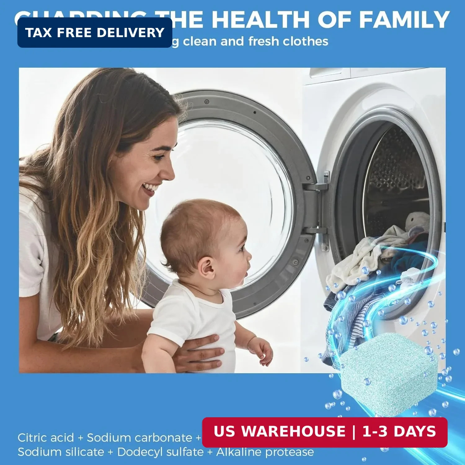 Washing Machine Cleaner Tablets, 24 Pack, Deep Cleaning Descaler and Suitable fo