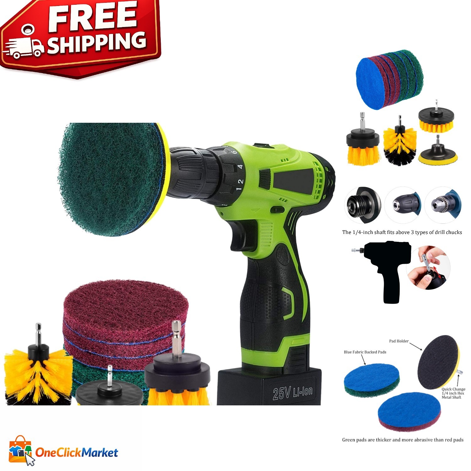 Efficient 4-Inch & 2-Inch Drill Brush Cleaning System – Durable & User-Friendly