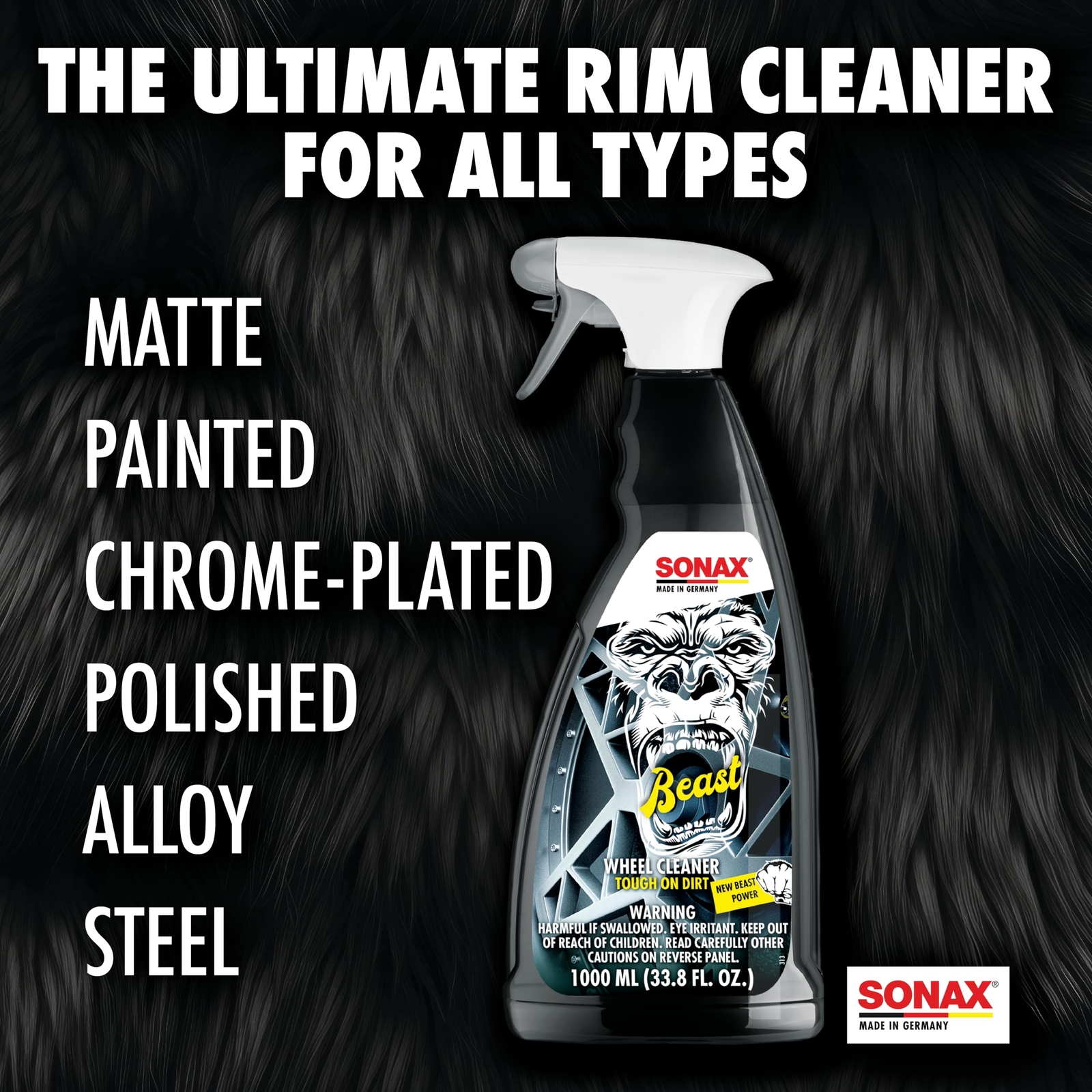 Sonax The Beast Color Changing Wheel Cleaner Acid Free Safe for All Wheels
