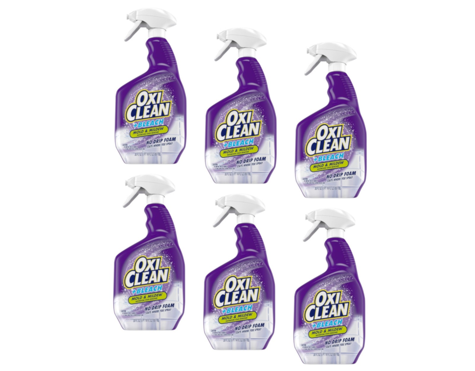 OxiClean Plus Bleach Mold and Mildew Bathroom Stain Remover 30 fl oz (Pack of 6)