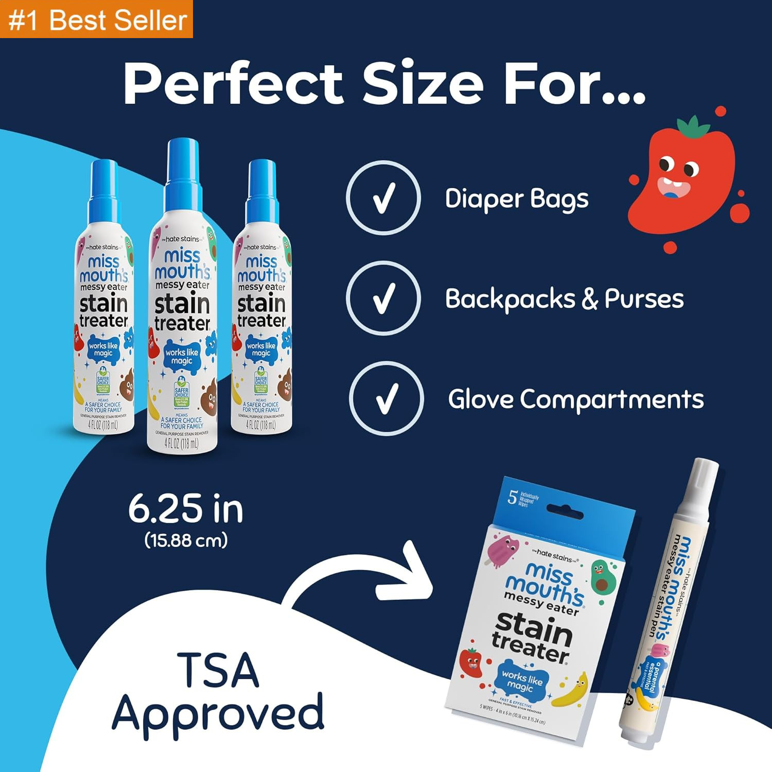Miss Mouth’S Messy Eater Stain Treater Spray – 4Oz Stain Remover – Newborn & Bab
