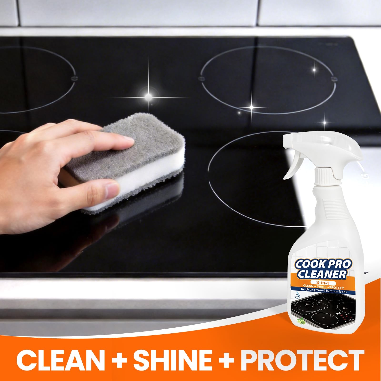3-in-1 Stove Top and Oven Cleaner Kit – Glass Cooktop Cleaner for Ceramic Ele…