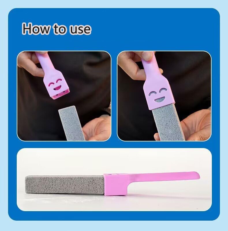 10-Pack of Pumice Cleaning Sticks with 2 Universal Handles and 1 Dustpan Brus…