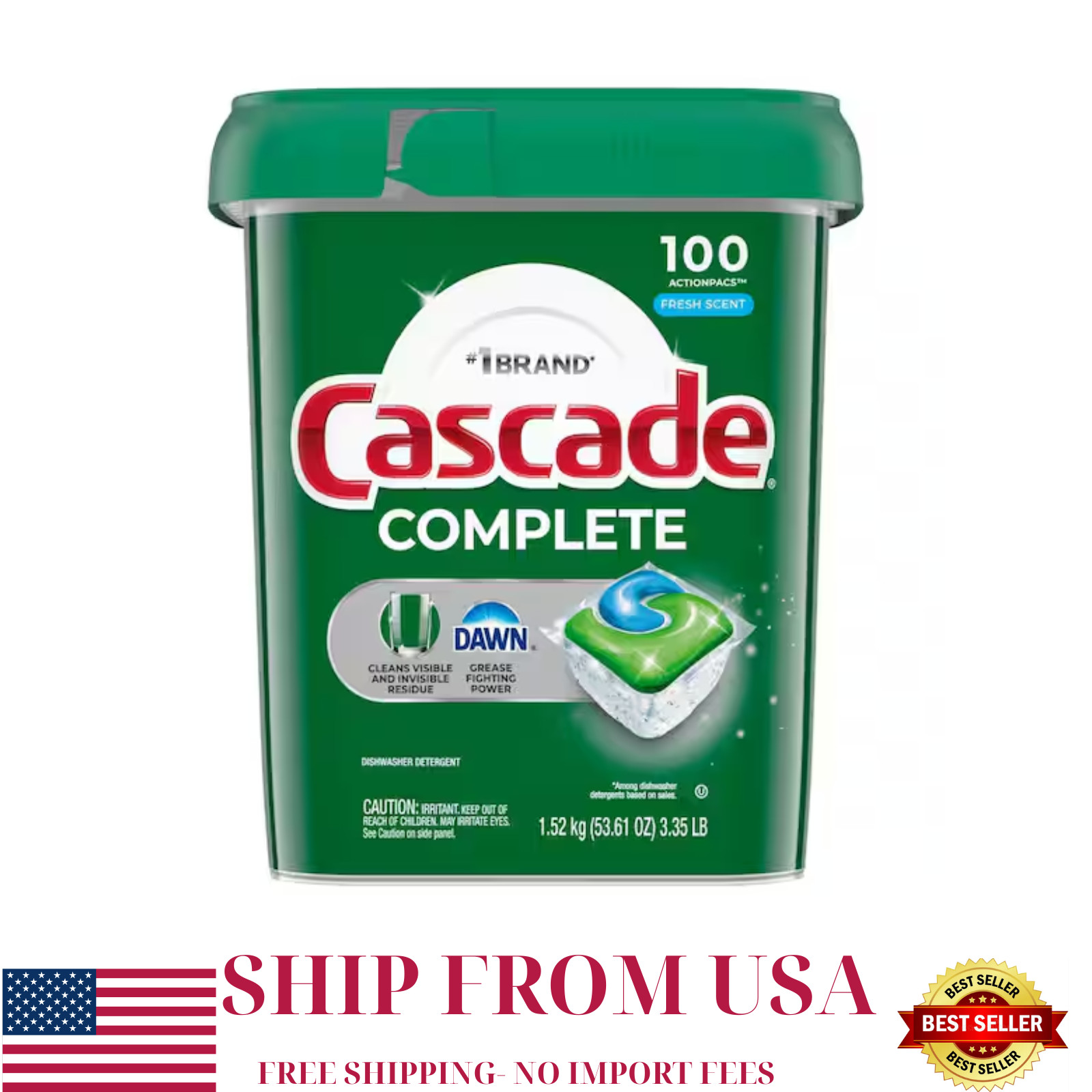 Complete Action Pacs Fresh Scent Tablet Dishwasher Detergent (100-Count)
