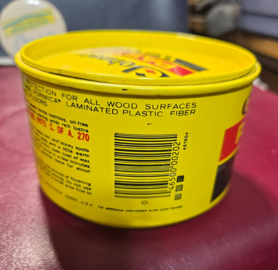 SC Johnson Discontinued Wood Paste Wax 60% Full Can Not Used Much 14 Oz