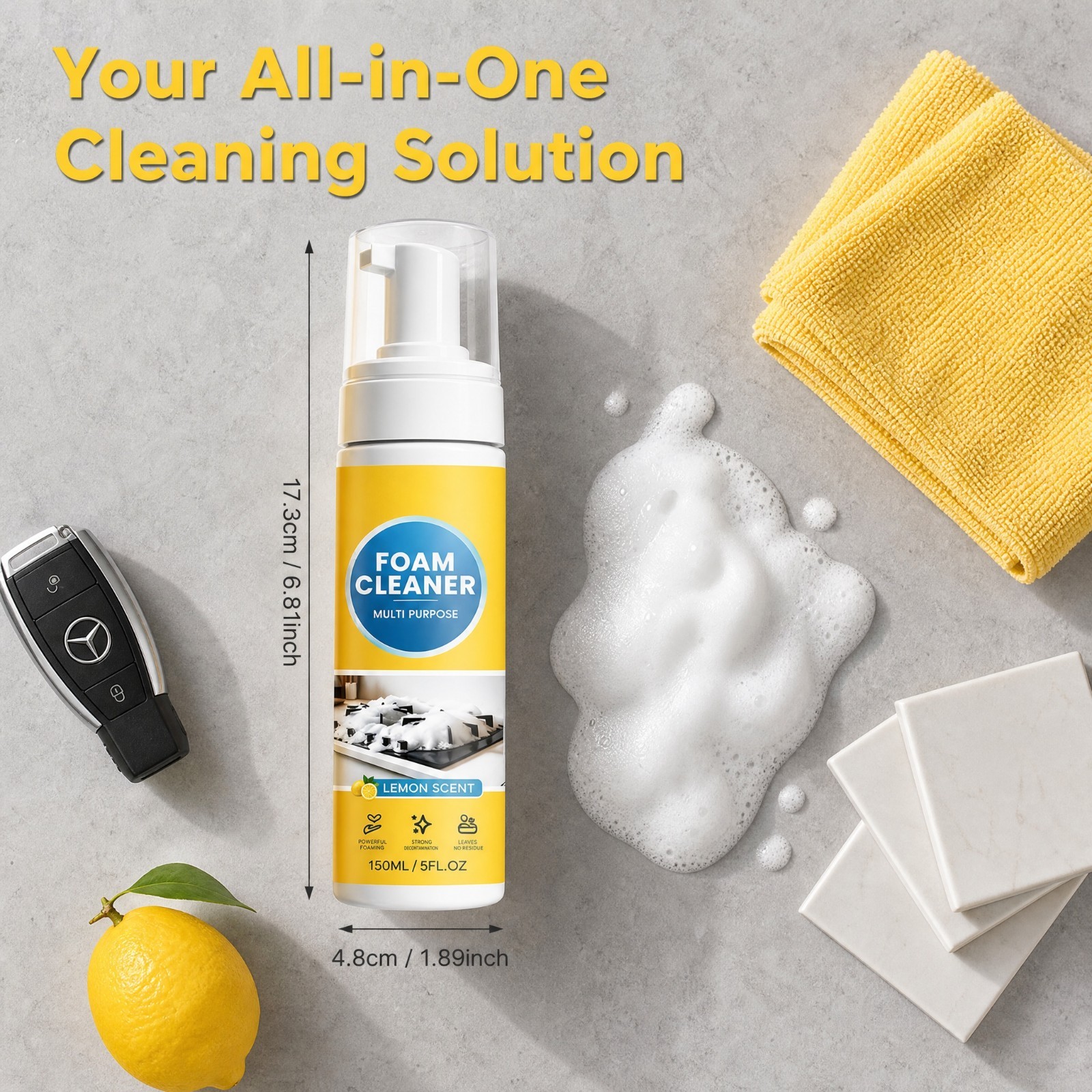 4 in 1 Multi Enzyme Foam Cleaner No Rinse Multifunctional All Purpose Household