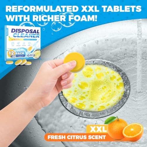 Garbage Disposal Cleaner Deodorizer Tablets 12 Count Citrus Scent Sink Freshener