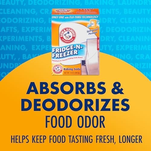 Baking Soda Odor Absorber for Fridge & Freezer, Fresh Orange Scent, 14 oz, 12 Pa