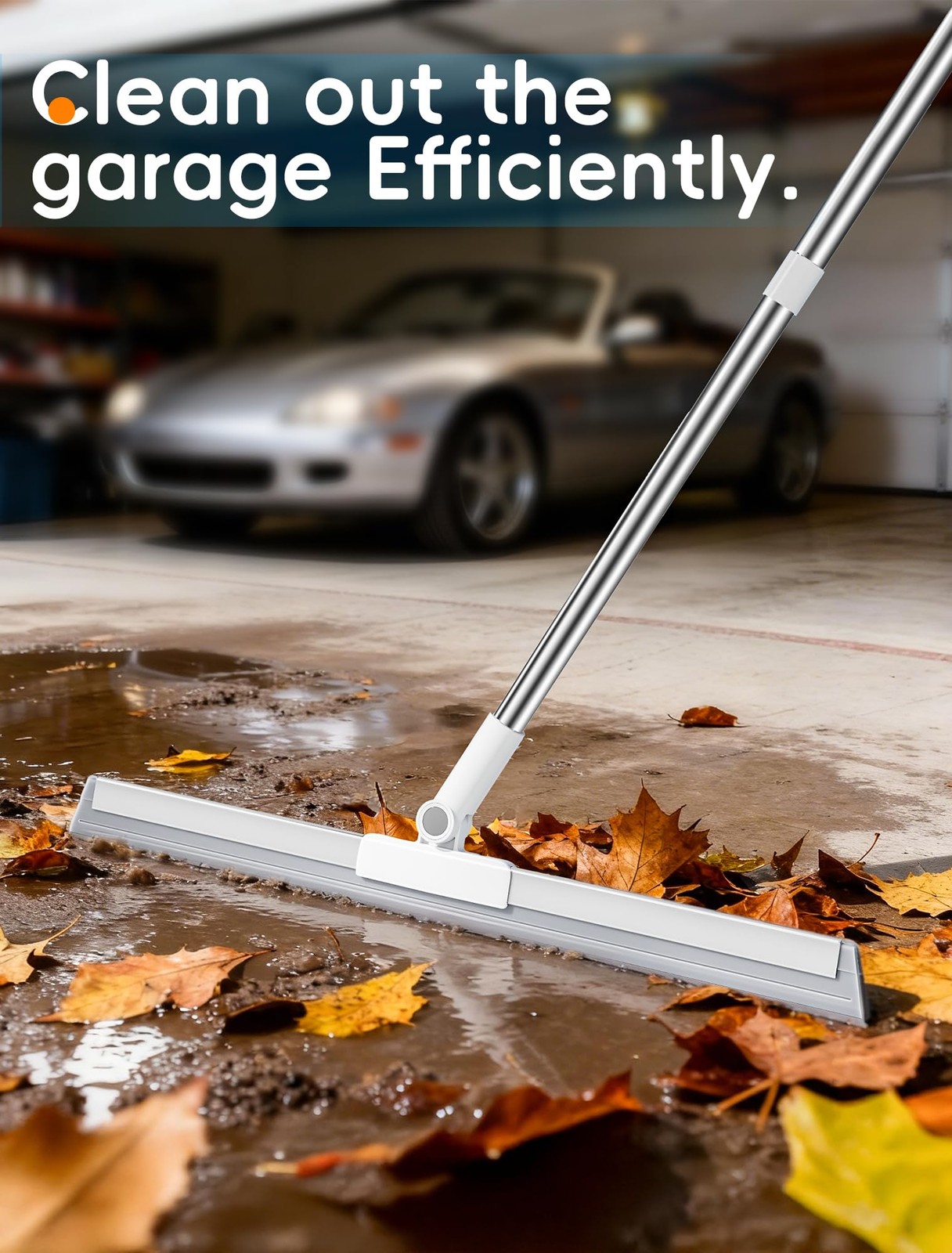 Floor Squeegee Broom with Long Handle, Heavy Duty Squeegee Kit, Scrubber for …