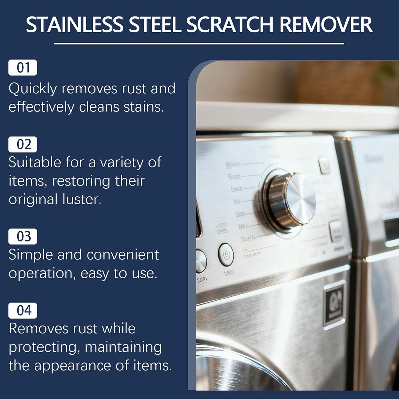 Stainless Steel Scratch Removal Kit 100g Metal Cleaner Polish Paste Rust Remover