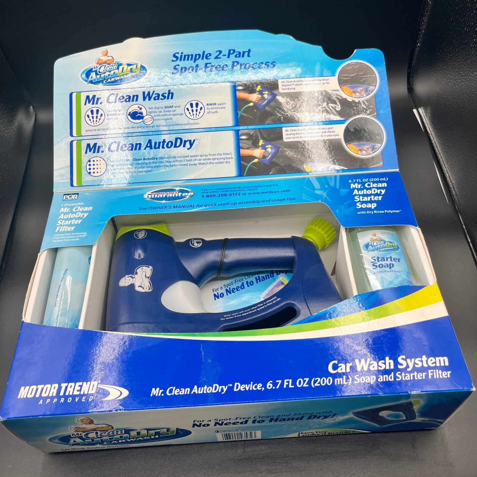 Mr Clean AutoDry Carwash System Motor Trend Approved Kit with Soap Filter NIB