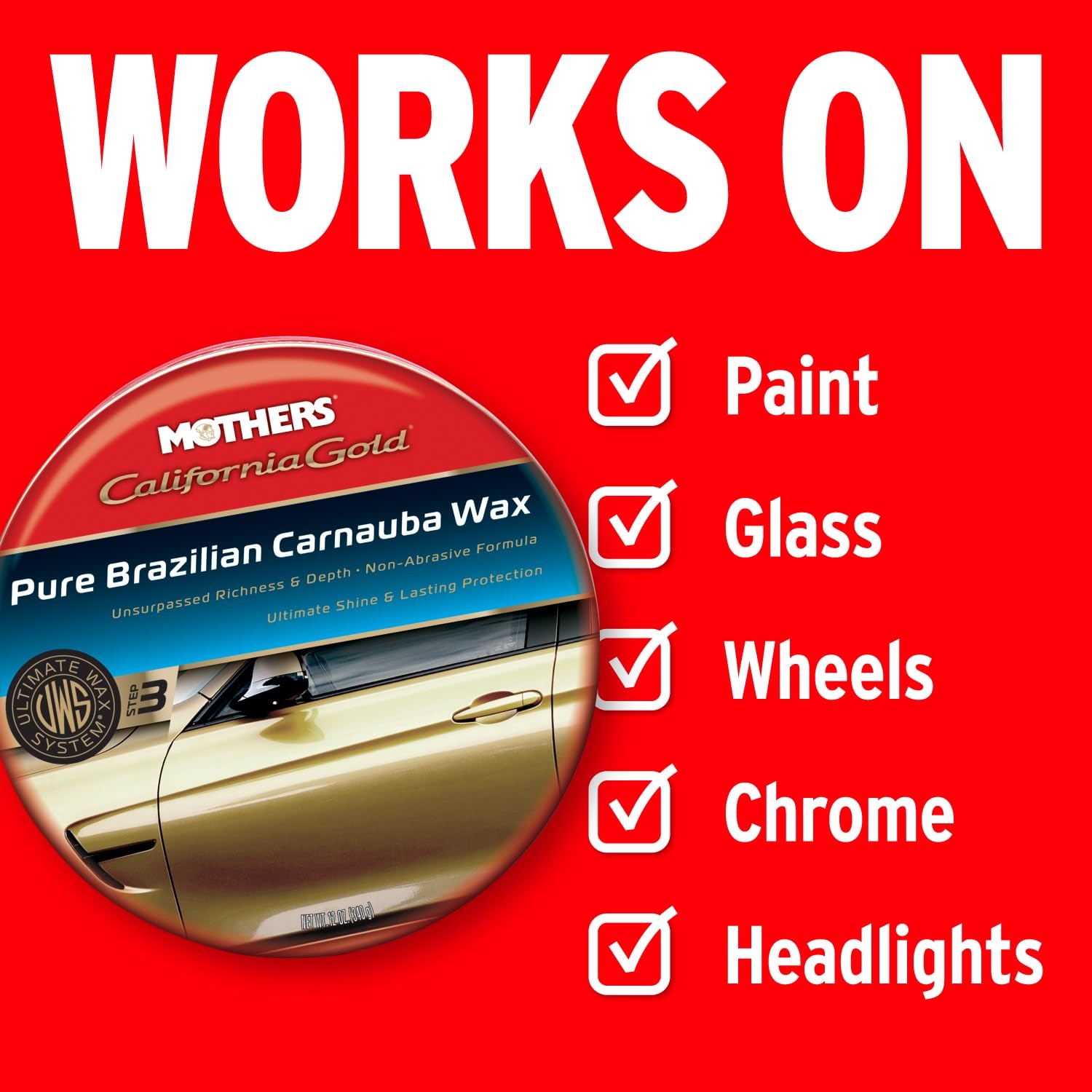 Mothers California Gold Pure Brazilian Carnauba Wax 12 oz Paste