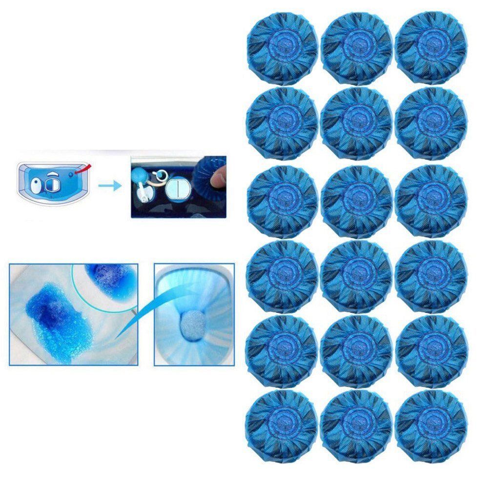 24 Automatic Bleach Toilet Bowl Cleaner Stain Remover Blue Tab-Tablet Flush Tank