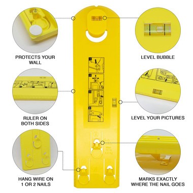 Picture Frame Hang and level Tool Photo Clock Mirror Hanging Hanger Easy Level