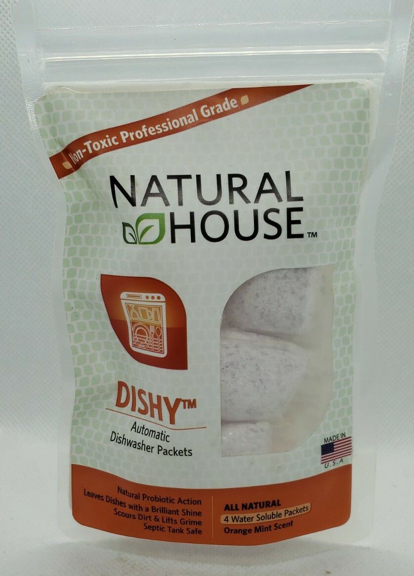 Natural House Dishy [Automatic Diswasher Packets], 4 water-soluble packets