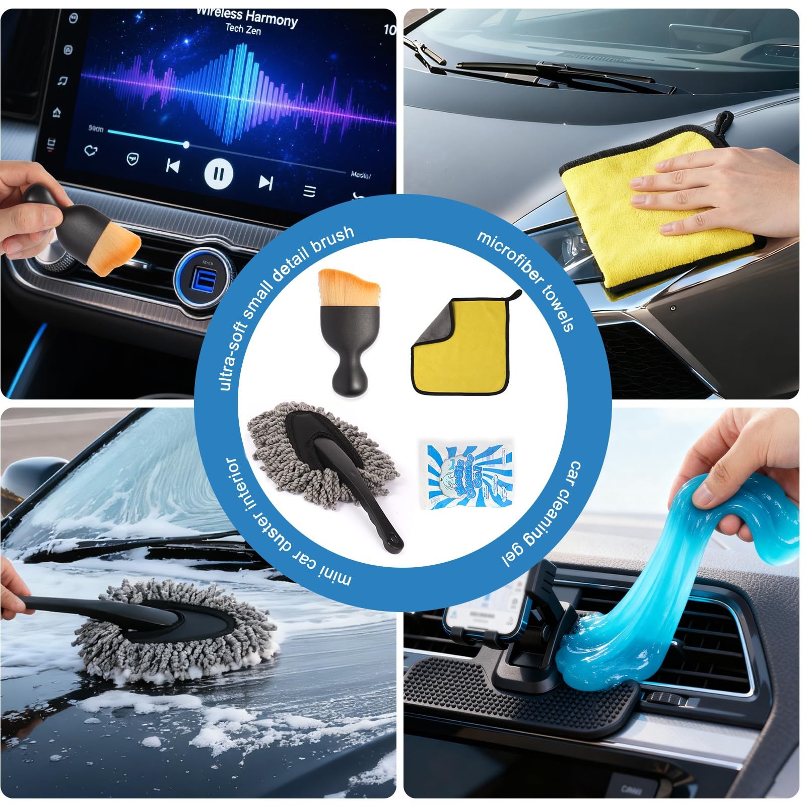 Car Detailing Brush Kit with Detail Brushes,Car Interior Detailing Brushe,Car…