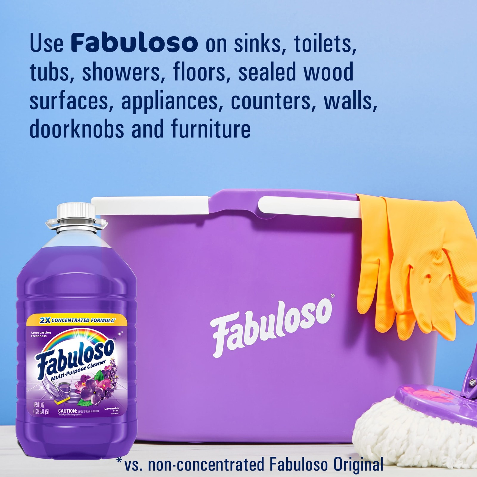 Fabuloso Multi Surface All Purpose Floor Cleaner, Lavender Scent, 169 fl oz