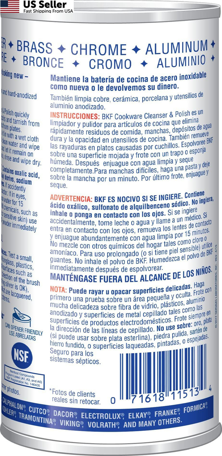 Bar Keeper’s Friend COOKWARE CLEANER/POLISH 12 oz Can 12 Ounce (Pack of 2)
