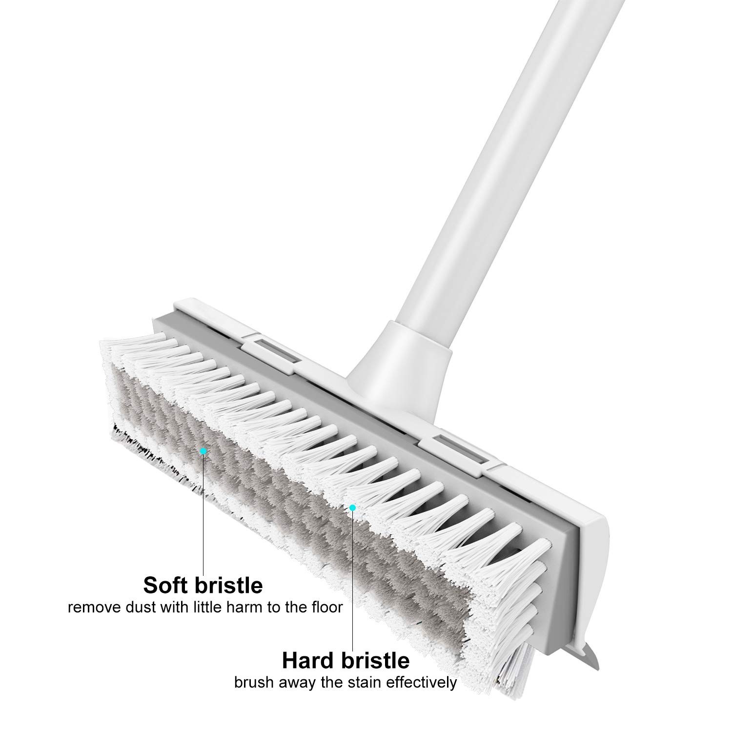 Scrub Brush With Long Handle, Stiff Bristles For Tile Deck Garage