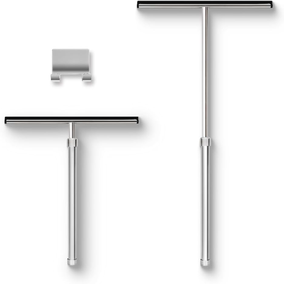 Multi-Purpose Shower & Window Squeegee with 10 Inch Blade and Hook for Bathrooms