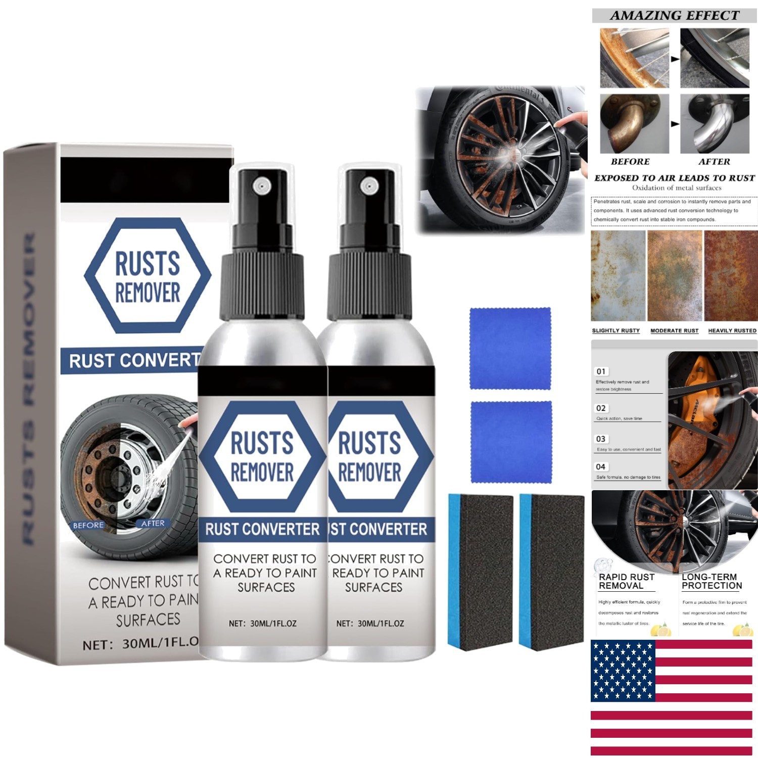 2PCS Nexa Rust Remover Foam Spray – Quick Restore for Bike Chains & Appliances