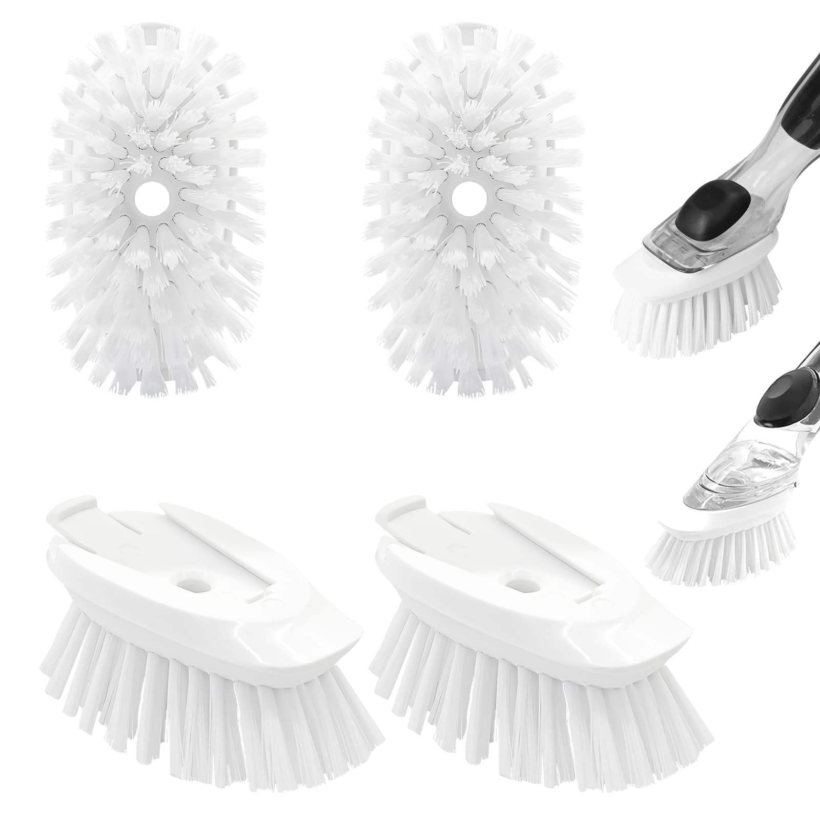 Dish Brush Refill, 4 Pack Dish Brush Replacement Head for OXO Dish Brush