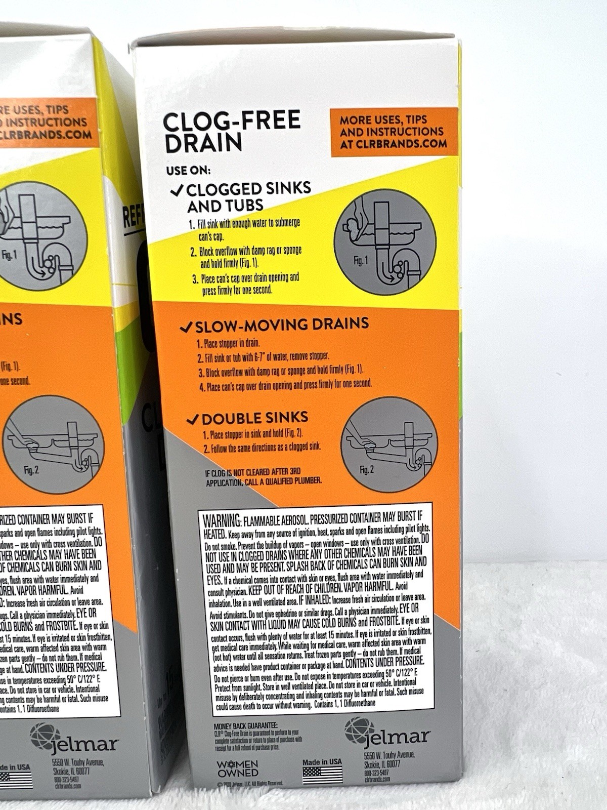 Lot 2 CLR Brand Clog-Free Drain Opener, Chemical-Free Pressurized Air Canister