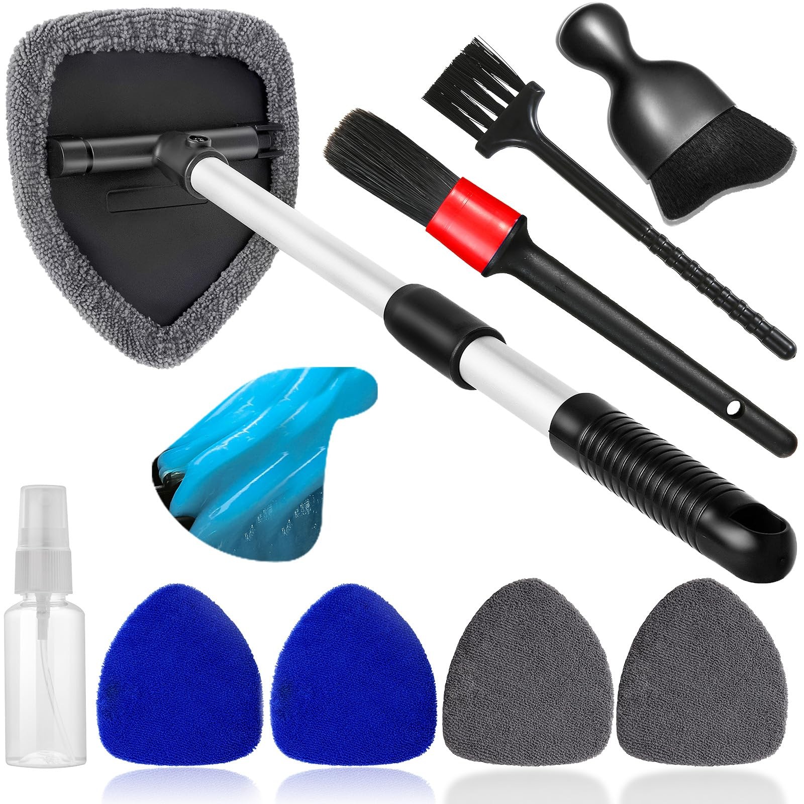 “10Piece Windshield Cleaner Tool Kit with Microfiber Pads & Spray Bottle”