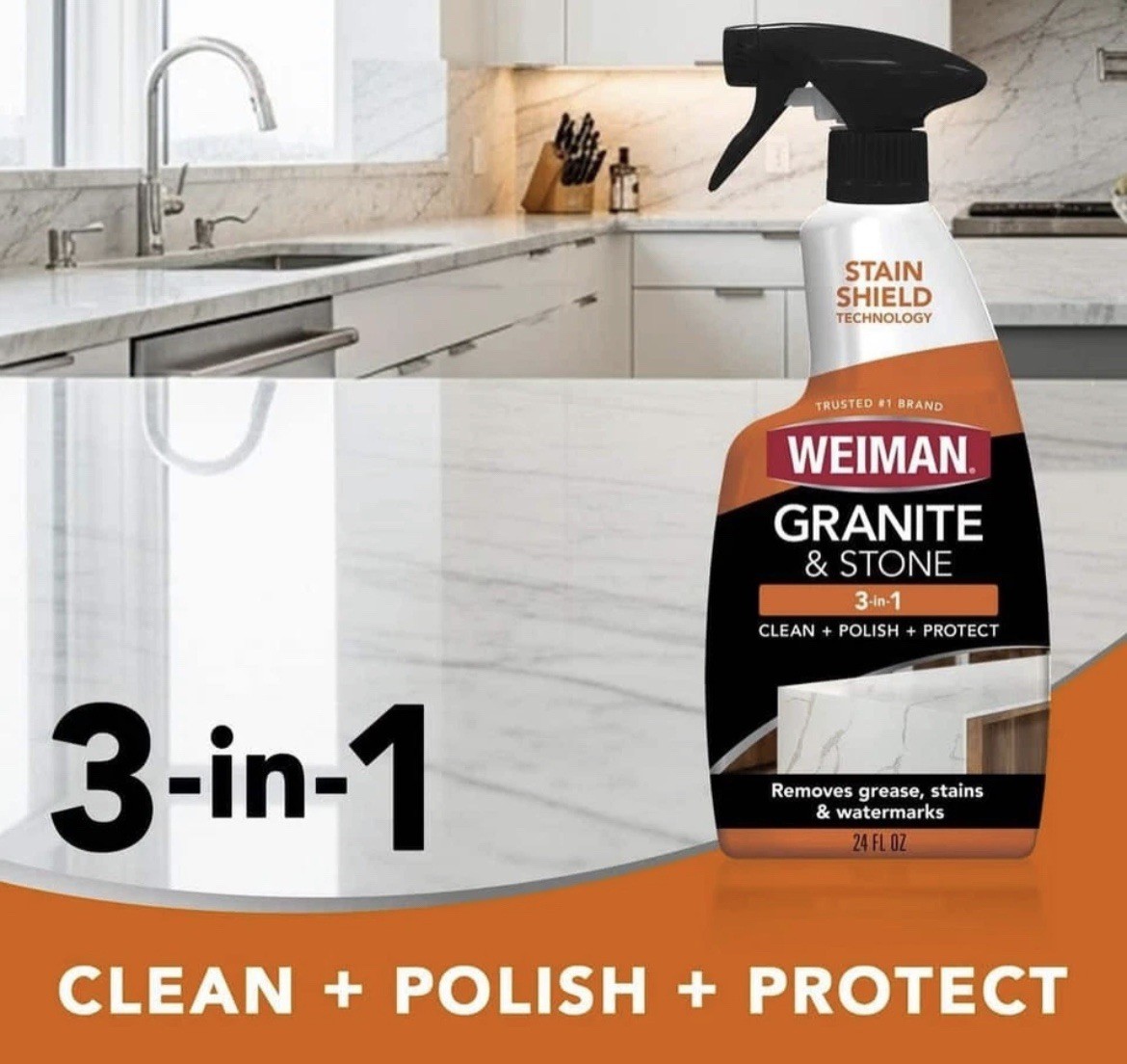 24 Oz. Granite and Stone 3-In-1 Clean Shine and Protect Countertop Polish