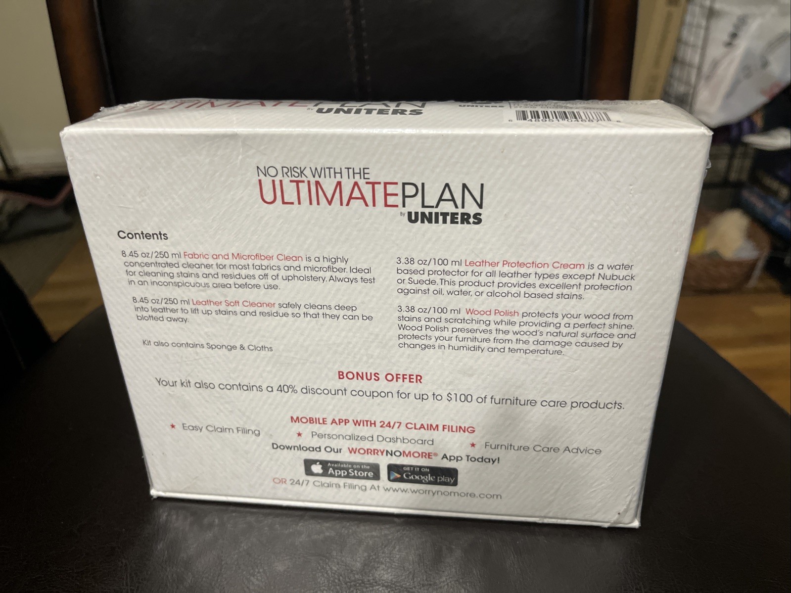 ULTIMATE PLAN UNITERS FURNITURE CLEANING KIT FABRIC LEATHER WOOD MICROFIBER NEW