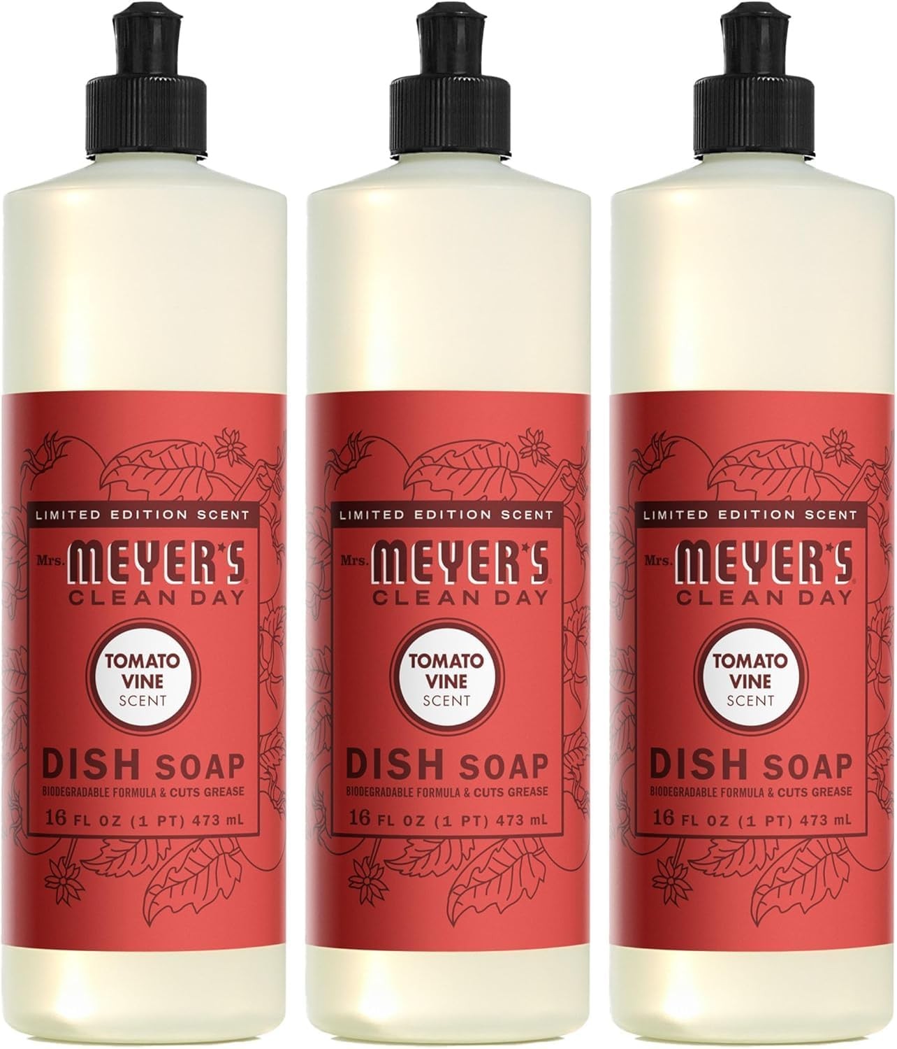CLEAN DAY Liquid Dish Soap Daisy Scent 16 Ounce Bottle Pack of 3)