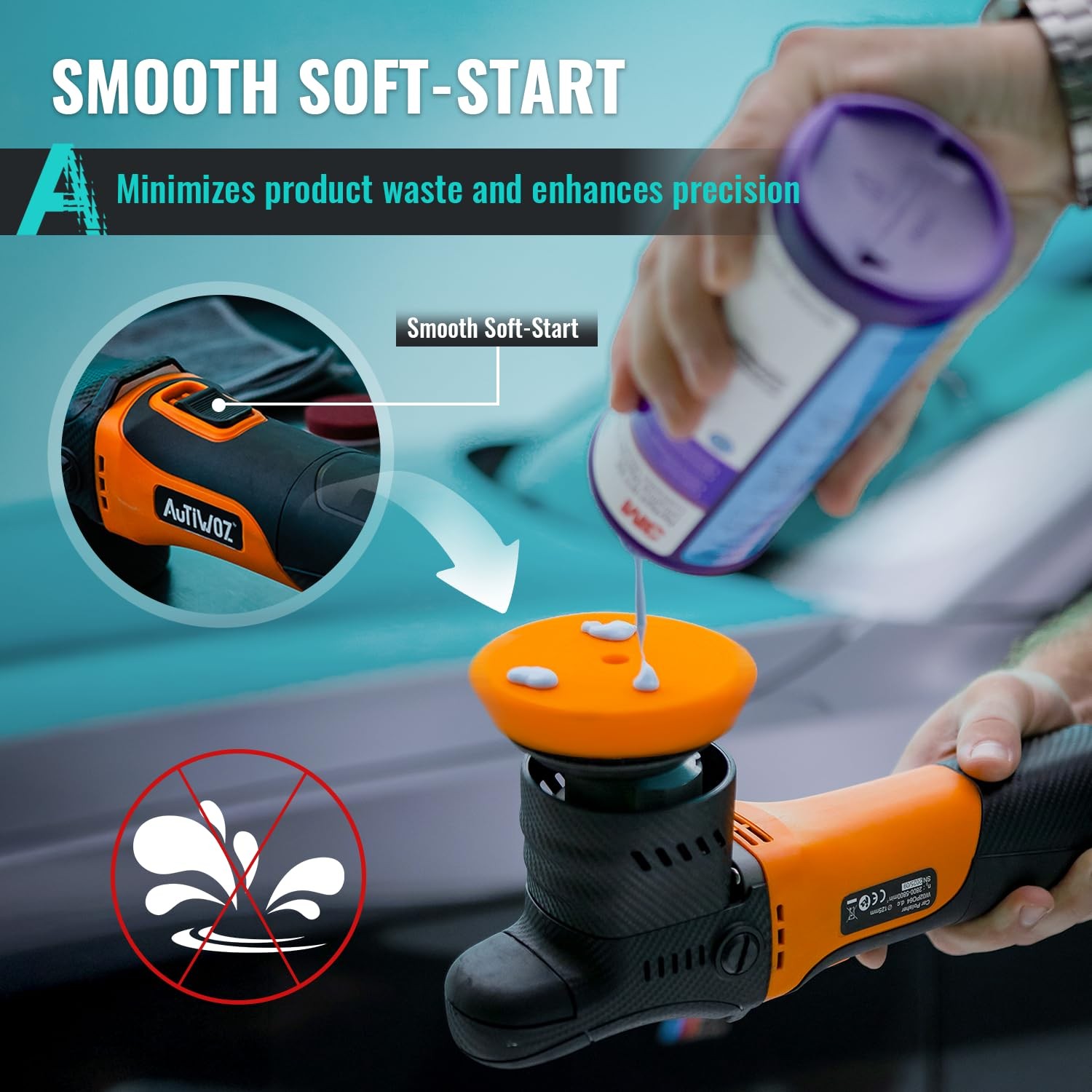 Mini Polisher, 2/3Inch Small Buffer Polisher, 630W with 12mm Random Orbital, …