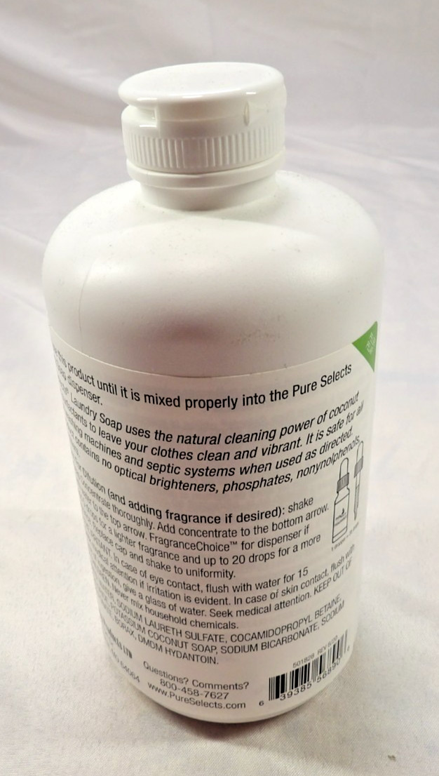 New Pure Selects Laundry Soap Concentrate Sealed 1Qt 32Oz