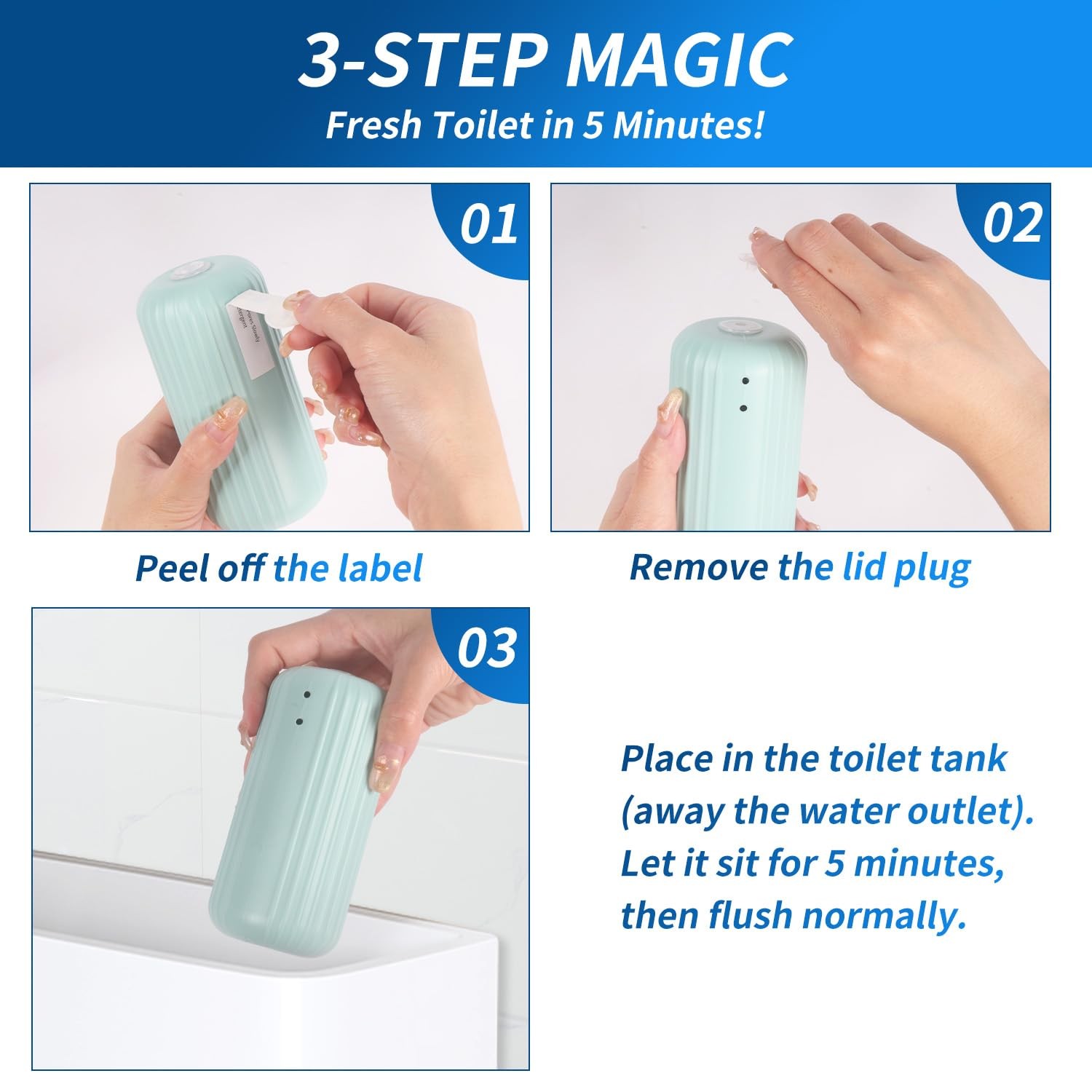 ​3Pcs WTWD Automatic Toilet Cleaner – Prevents Hard Water Stains, Reduce Scru…