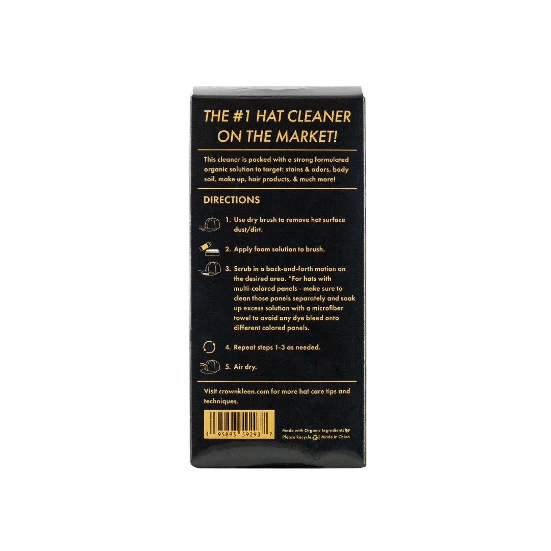 Crown Kleen Premium Hat Care Kit (Black) Spray Brush Set