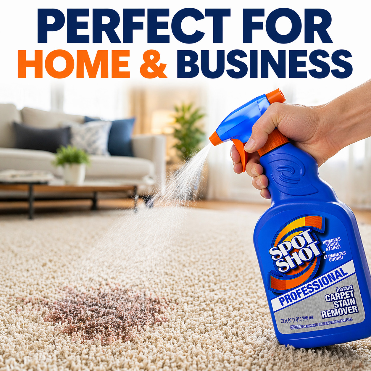 Spot Shot Professional Instant Carpet Stain Remover with Trigger Spray, 32 OZ