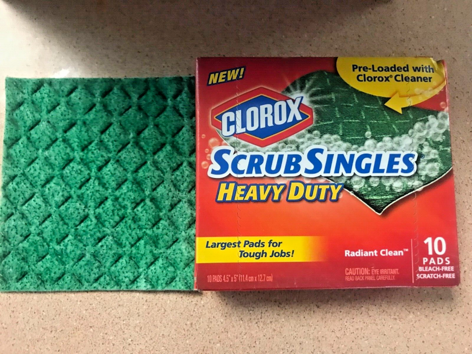 Case Of 12 10 Count Boxes Clorox Scrub Singles Heavy Duty Scouring Pads