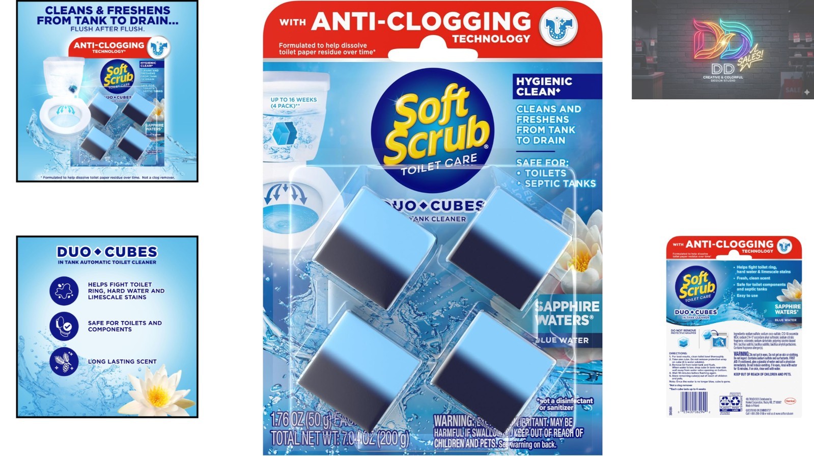 Sapphire Waters In-Tank Toilet Cleaner Duo-Cubes — 16 Weeks of Freshness
