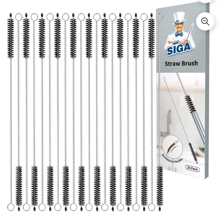 MR.Siga Straw Cleaner Brush, 10 inch Stainless Steel Straw Brush,Pipe Cleaner…
